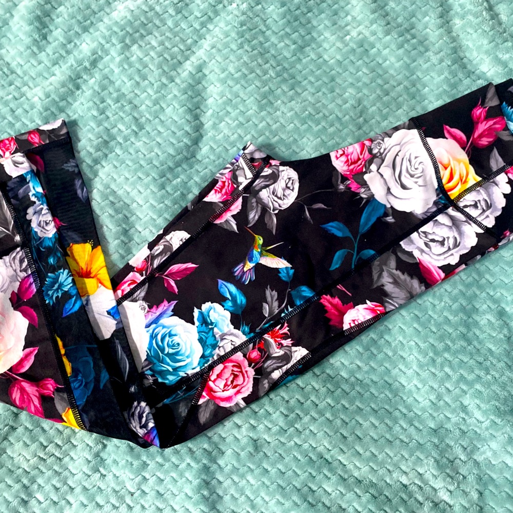Zyia Floral Mesh leggings 6-8